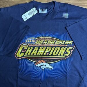 Vintage Lee NFL Denver Broncos Shirt Mens XL Blue Back 2 Back Super Bowl 98-99